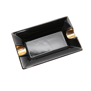 cenicero angelo 2 plazas negro con dorado