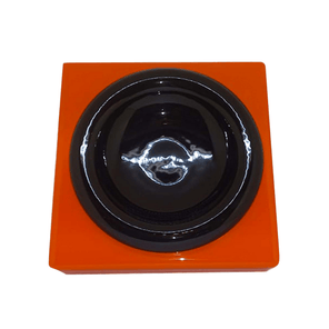 cenicero naranja con negro lacado mastro