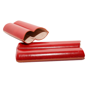 estuche siglo vi piel lubinski 2 habanos rojo