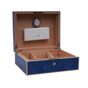 humidor de lujo azul 75 puros elie bleu