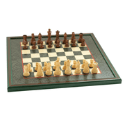 juego de ajedrez kelermex en madera con acabado verde mate