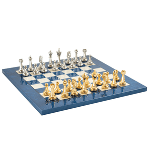juego de ajedrez kelermex lacado en tonos azul y blanco