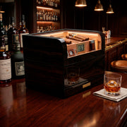 Humidor para 50 a 75 Habanos con Tapa de Plexiglás y Gavetas