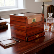 Humidor para 50 a 75 Habanos con Tapa de Plexiglás y Gavetas