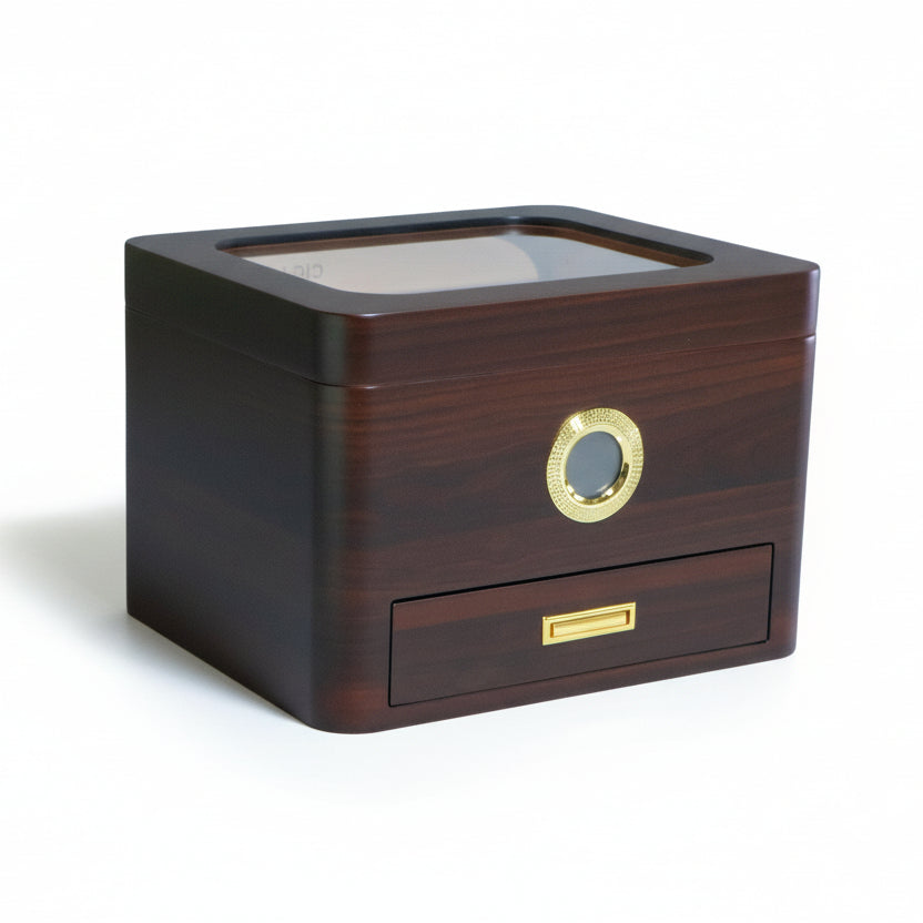 Humidor para 50 Habanos de Sobremesa en Tono Caoba Oscura