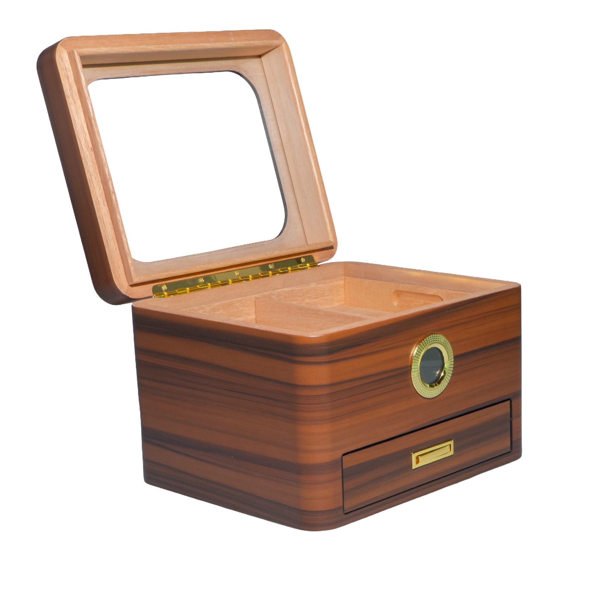 Humidor para 50 Habanos con Accesorios en Tono Cerezo Natural
