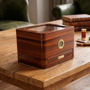 Humidor para 50 Habanos con Accesorios en Tono Cerezo Natural