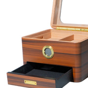 Humidor para 50 Habanos con Accesorios en Tono Cerezo Natural