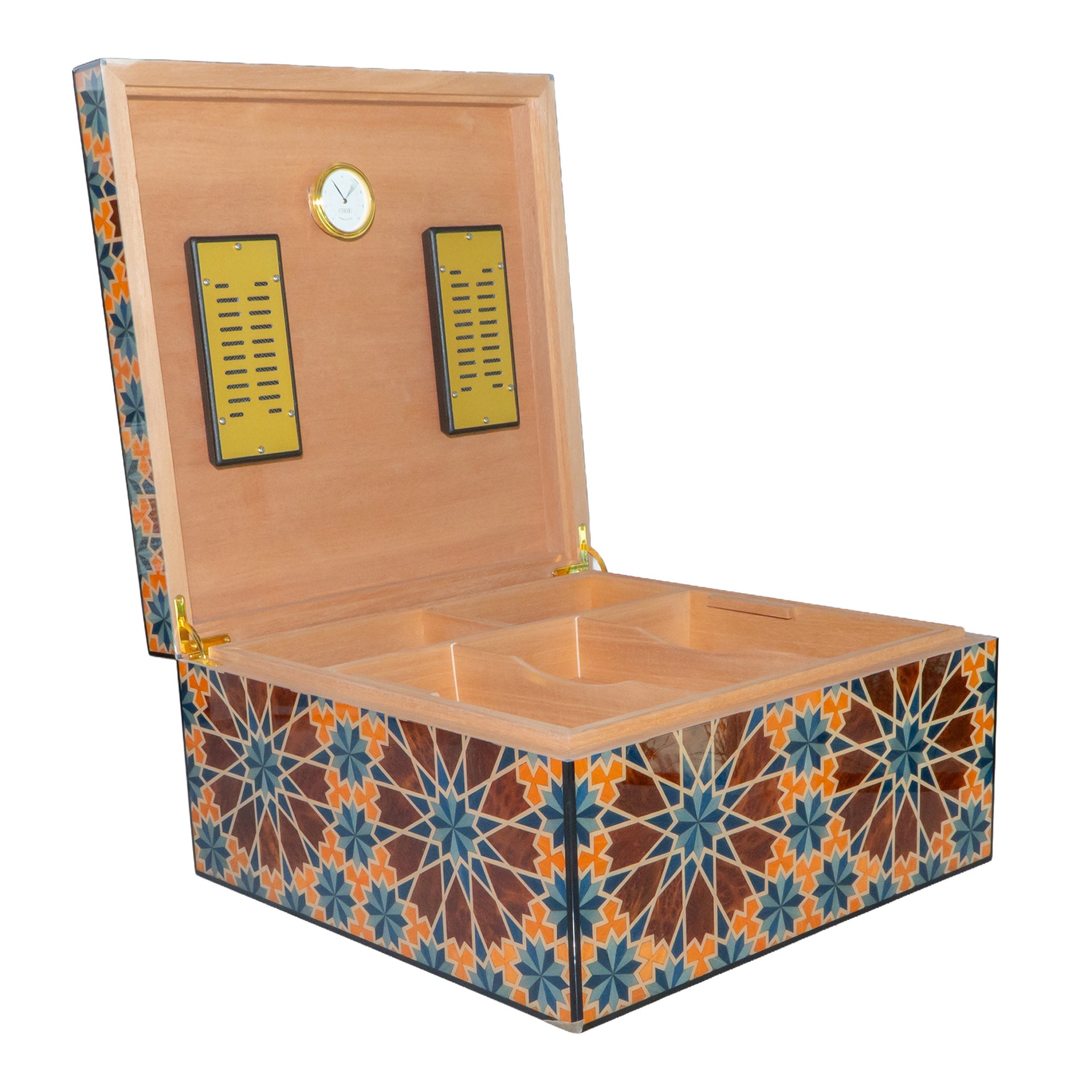 Humidor Gabinete Artesanal para 300 Habanos con Marquetería y Detalles en Madreperla