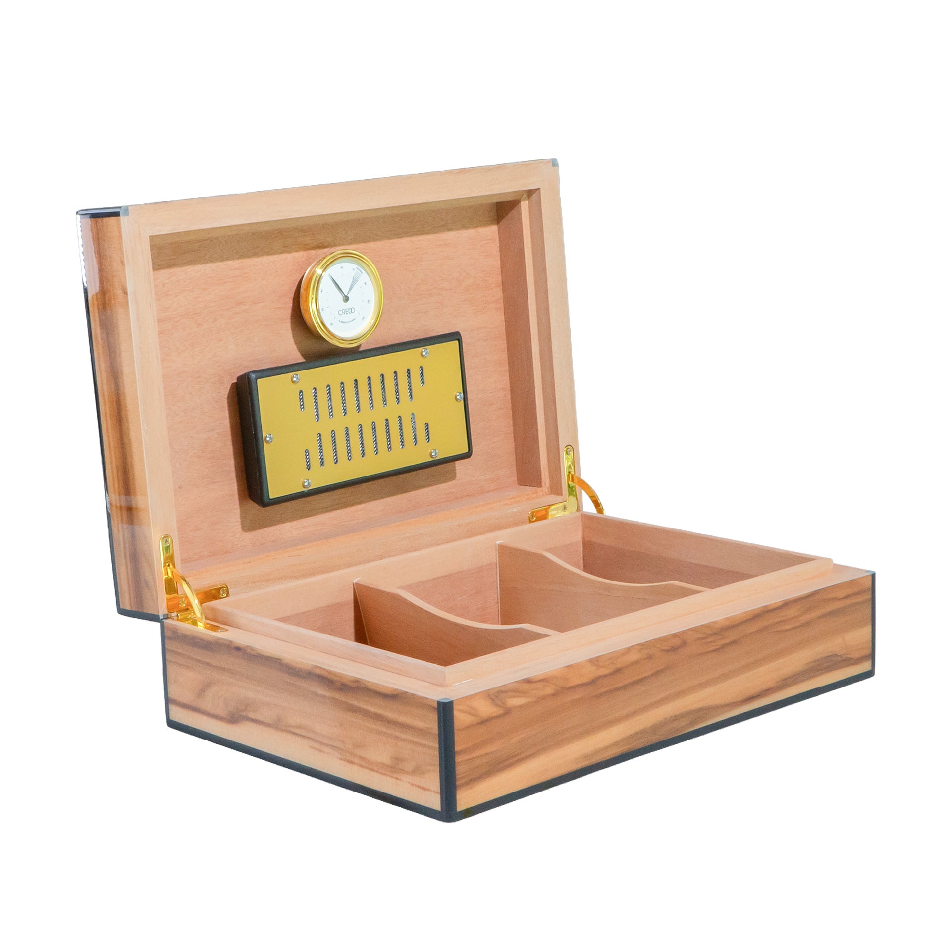 Humidor Artesanal para 40 a 50 Habanos en Madera Tono Marrón Claro