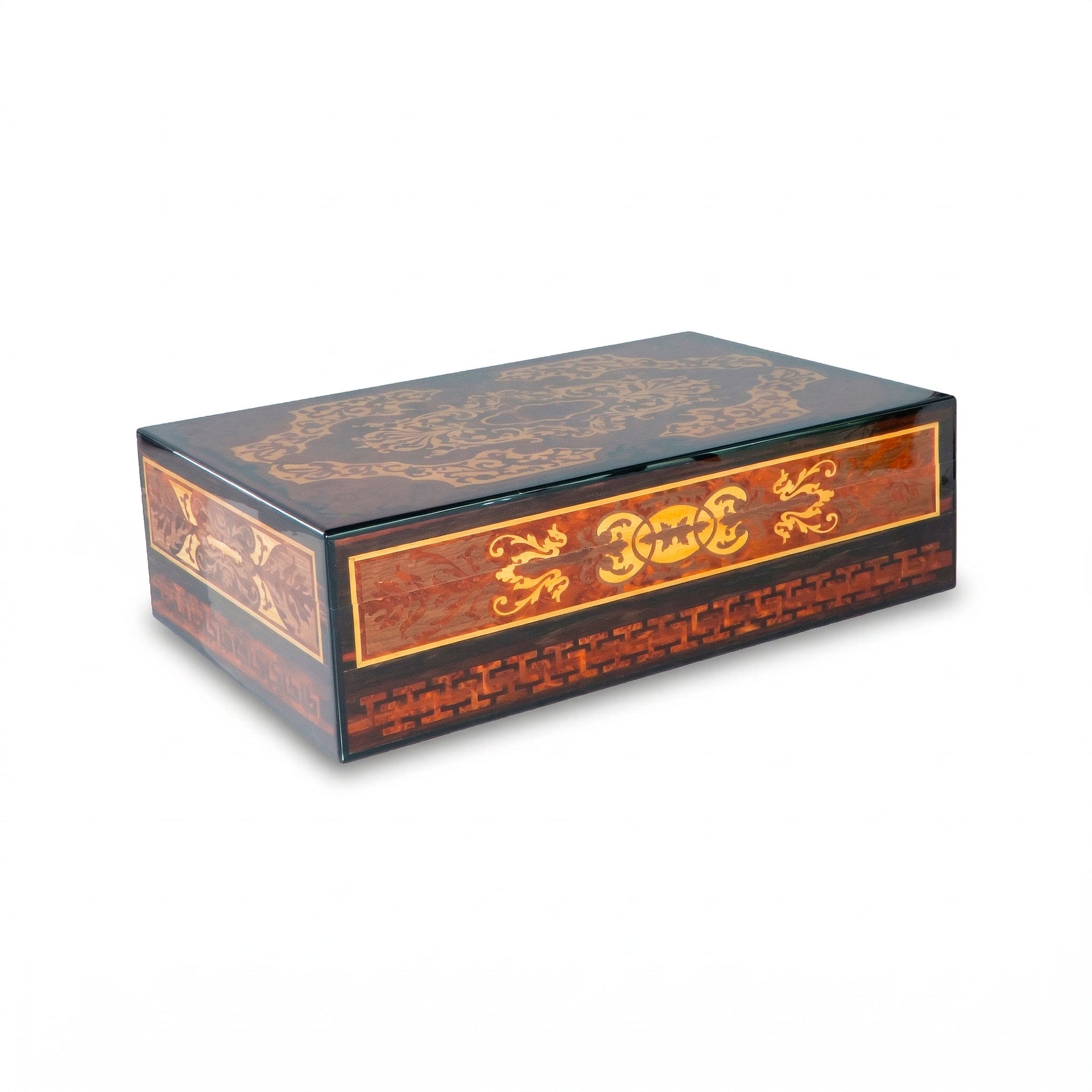 Humidor Artesanal para 110 Habanos con Marquetería Estilo Otomano