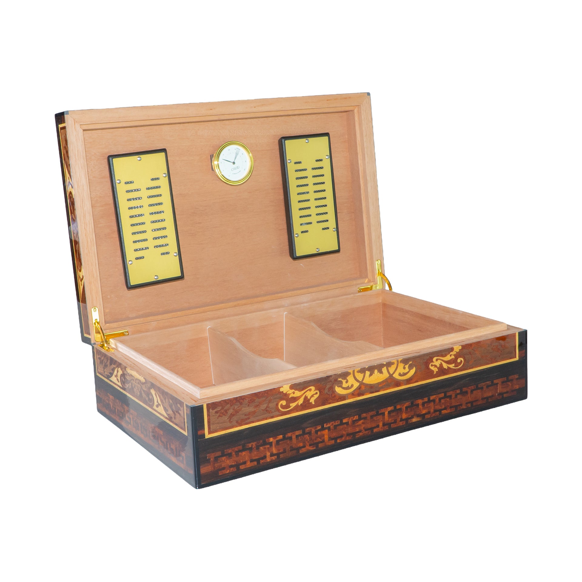 Humidor Artesanal para 110 Habanos con Marquetería Estilo Otomano