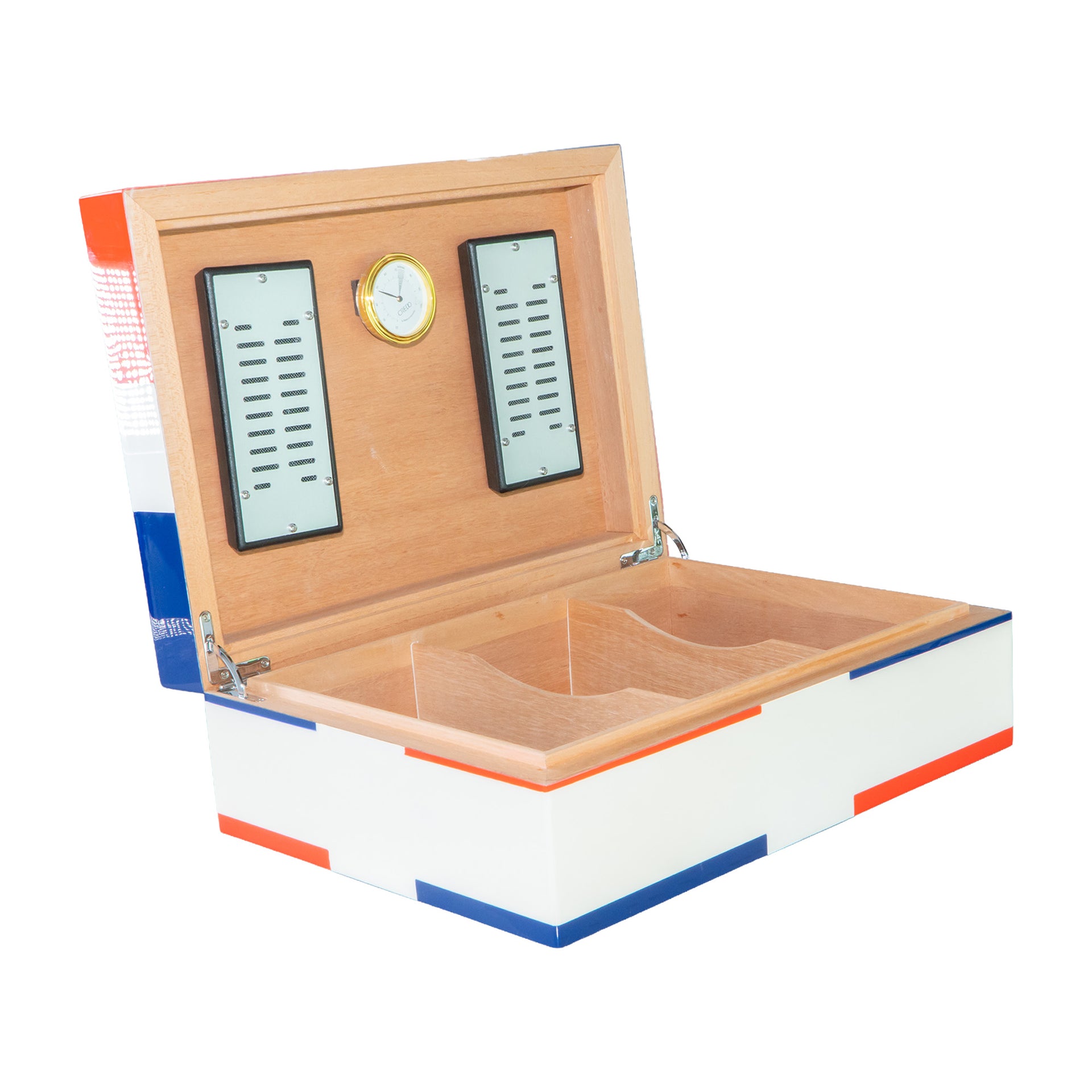 Humidor Artesanal para 110 Habanos Diseño Bandera