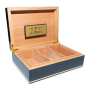 Humidor artesanal color negro para 75 habanos con diseño de caballo