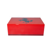 Humidor artesanal color rojo para 75 habanos con diseño de caballo