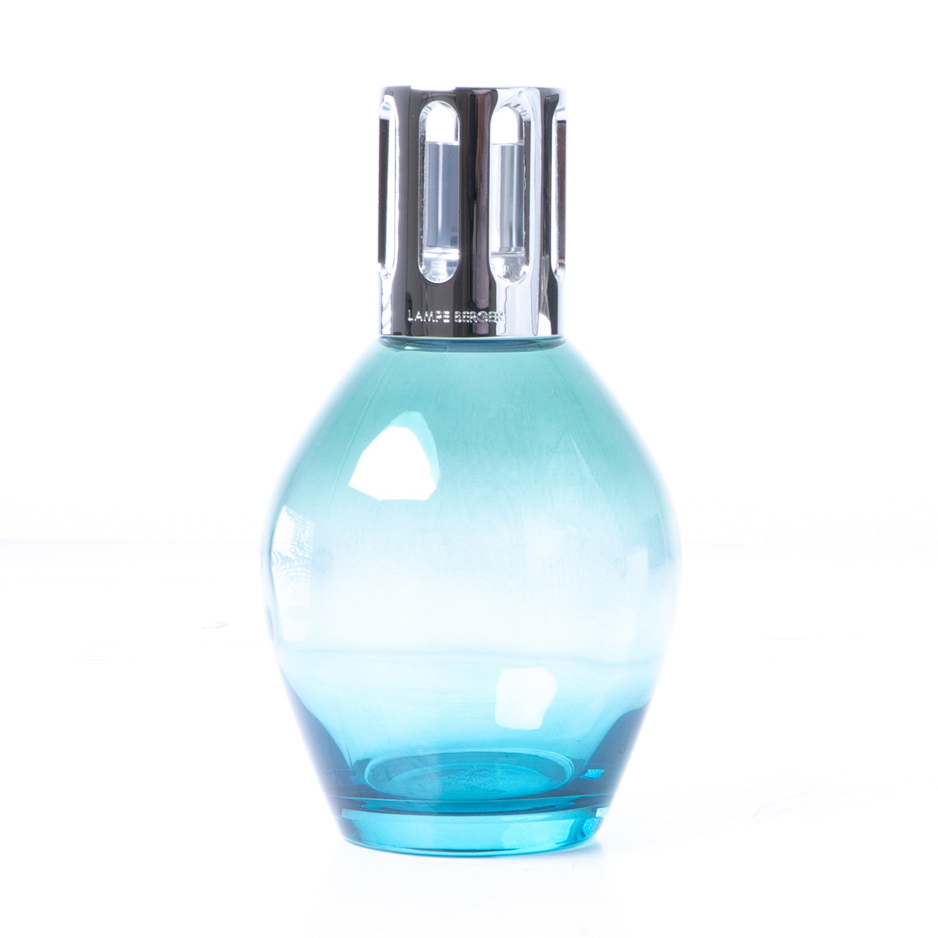 Lámpara Ovalada Azul Verde de Cristal Berger