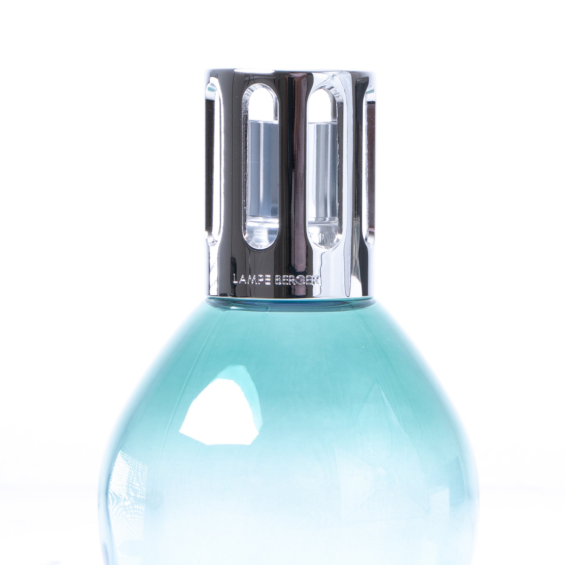 Lámpara Ovalada Azul Verde de Cristal Berger