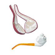 Pipa espuma de mar Grifo alado y decoraciones semi curva