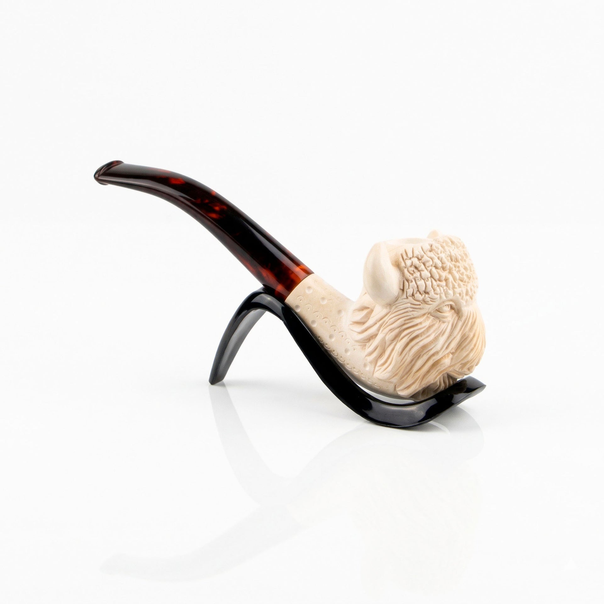 Pipa espuma de mar Cabeza de Bisonte semi curva