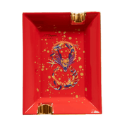 cenicero dupont 2 plazas porcelana con dragon rojo
