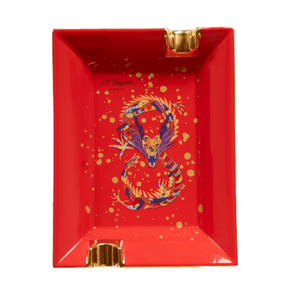 cenicero dupont 2 plazas porcelana con dragon rojo