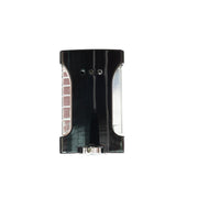 Encendedor Lumo negro metálico de una sola flama con ventana de tanque