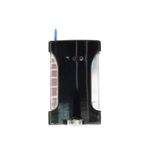 Encendedor Lumo negro metálico de una sola flama con ventana de tanque