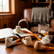 Pipa espuma de mar Cabeza de Bisonte semi curva