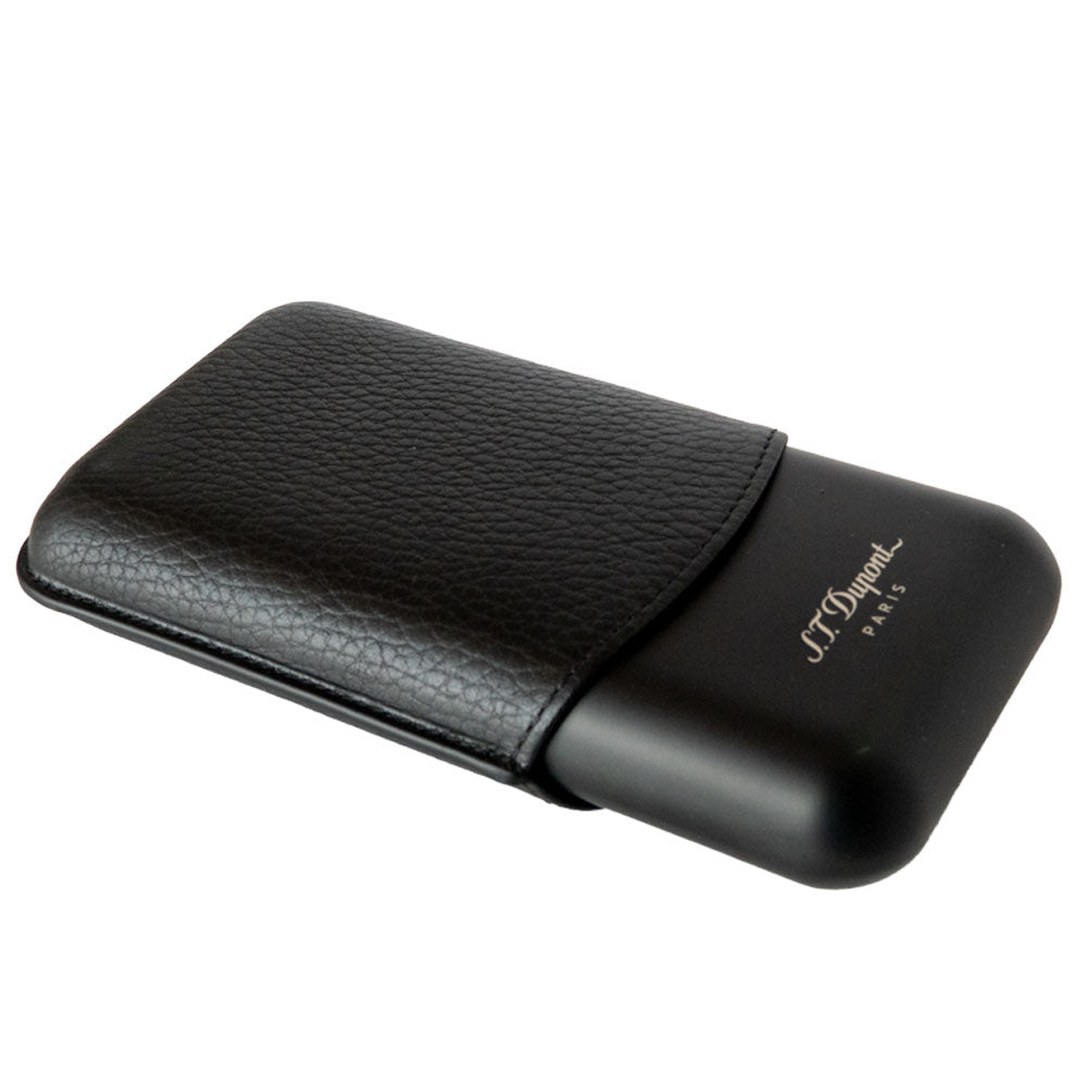 Purera piel metal negro mate 3 habanos Dupont