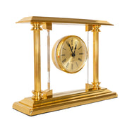 Reloj de escritorio Dupont en chapa de oro y cristal