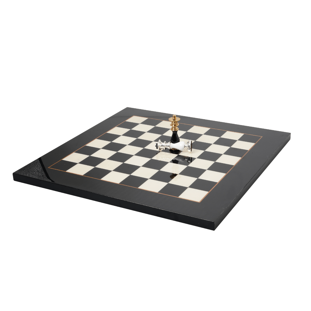 tablero de ajedrez elegante de madera negra brillante kelermex